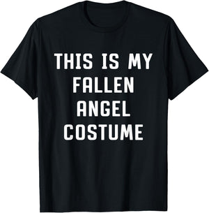 This Is My Fallen Angel Halloween Costume Simple Funny T-Shirt - T-Shirt | Black