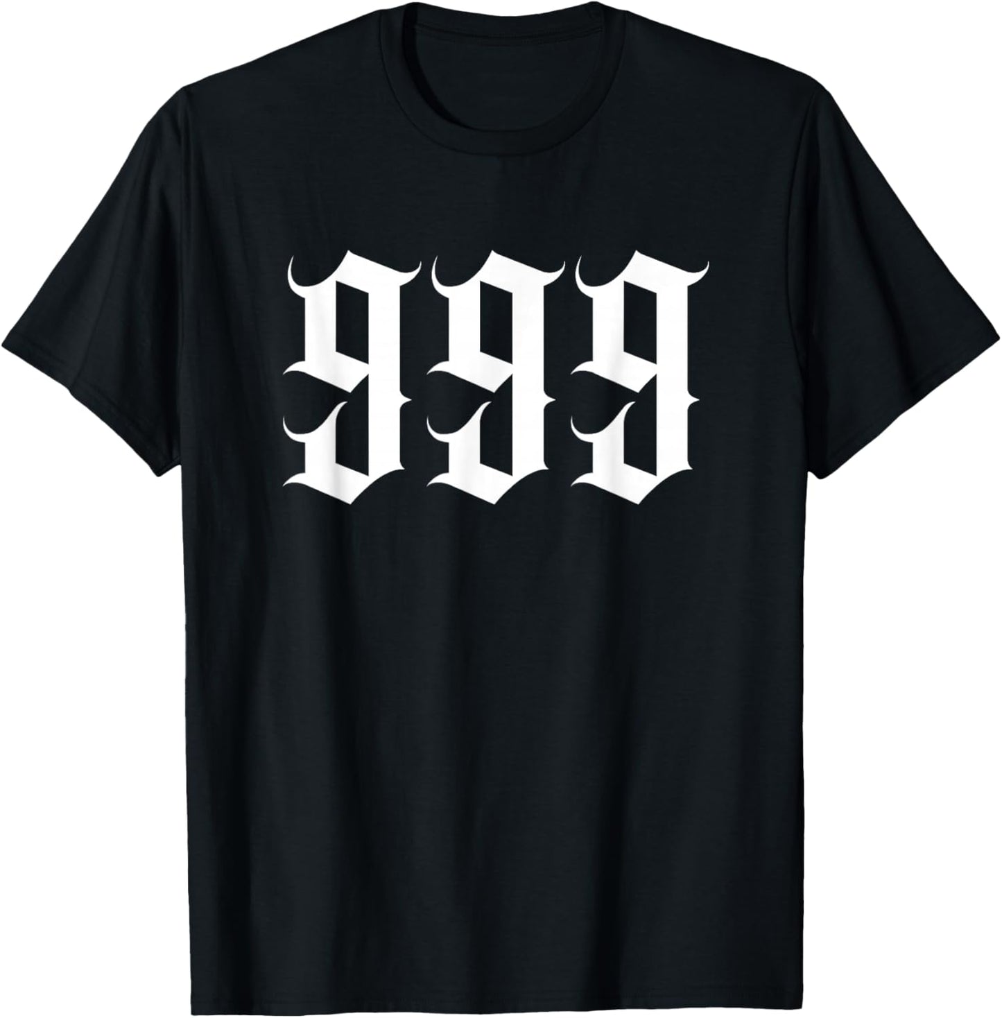 999 Angel Number Gothic T-Shirt - T-Shirt | Black