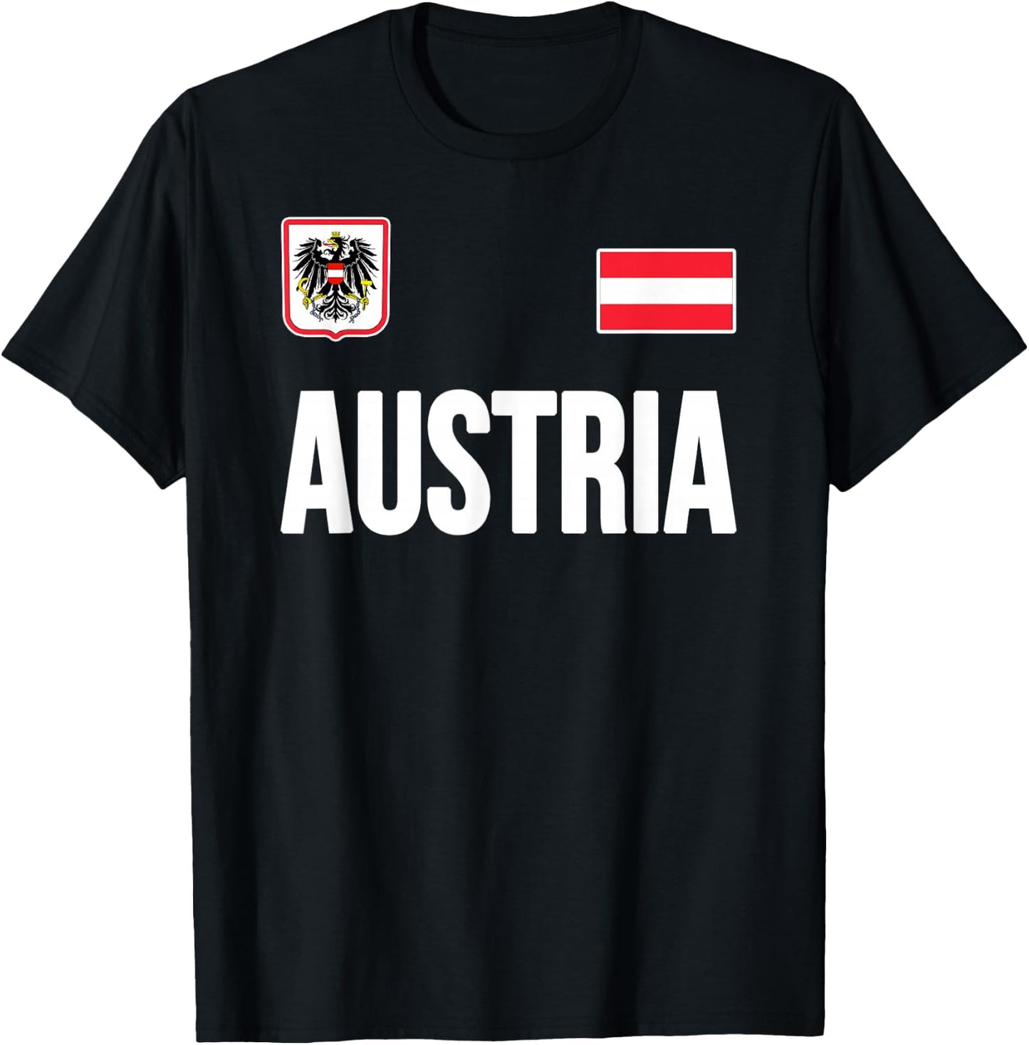Austria Austrian Flag Osterreich Souvenir Gift T-Shirt - T-Shirt | Black