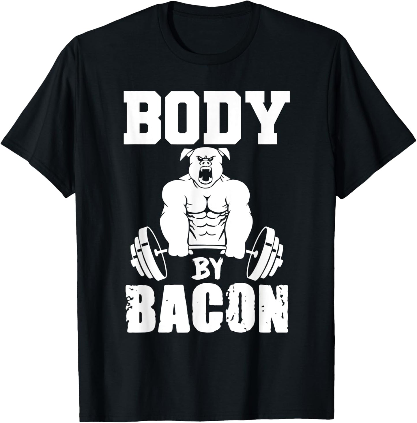 Funny Body By Bacon Gym Lifting T-Shirt - T-Shirt | Black