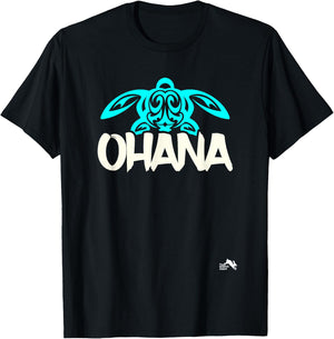 Ohana T Shirt means Family - Sea Turtle Hawaii Gift T-Shirt - T-Shirt | Black