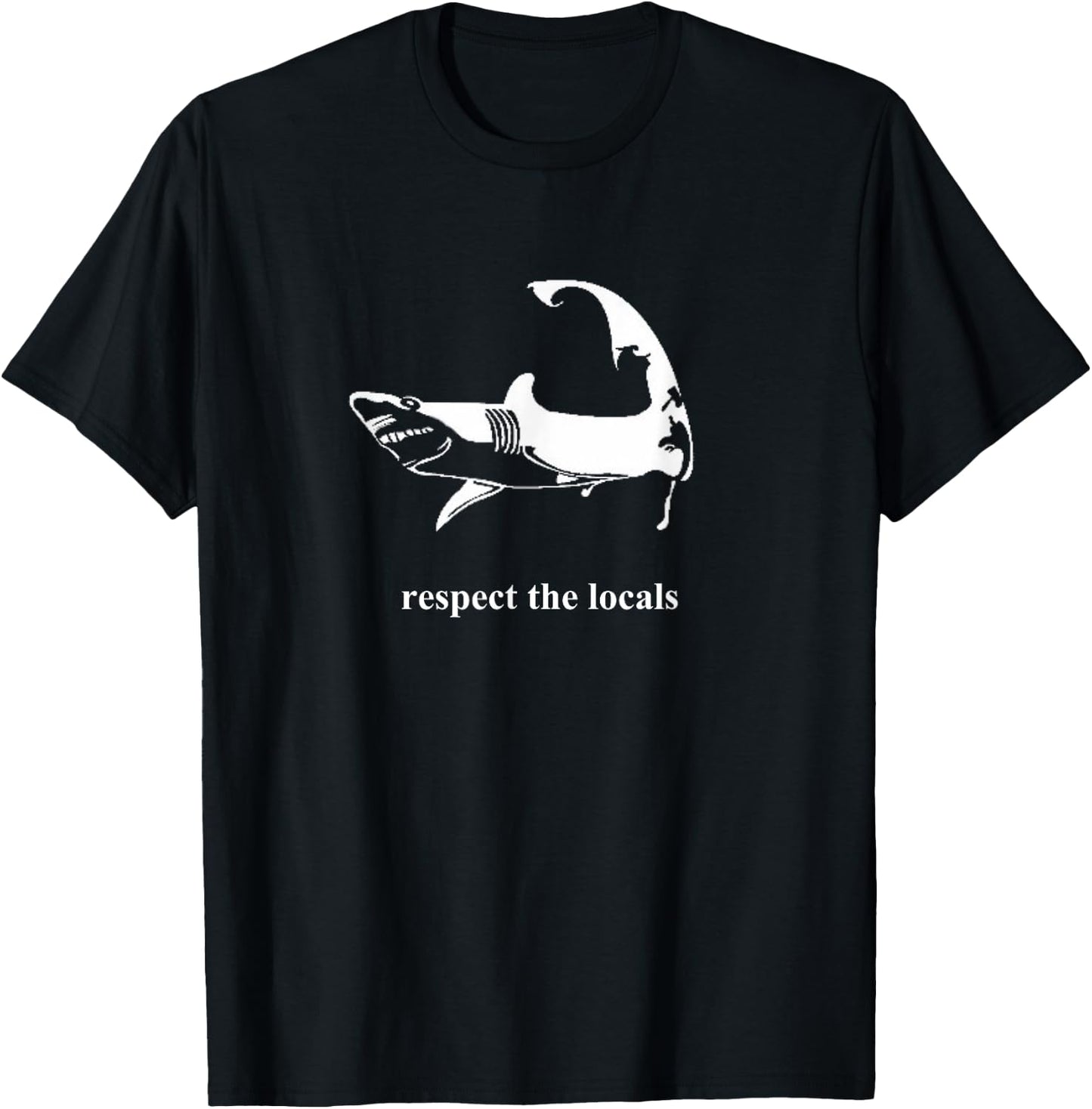 Cape Cod Shark Respect The Locals T-Shirt - T-Shirt | Black