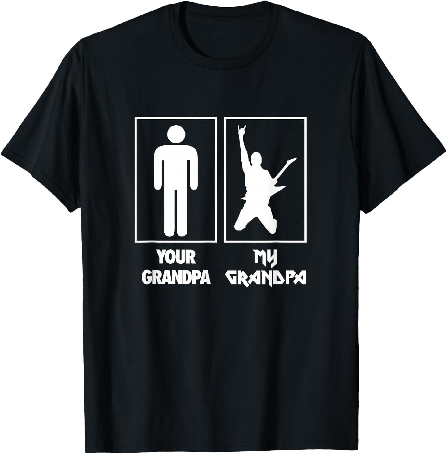 Your Grandpa My Grandpa Guitar Rock N Roll Music Band T-Shirt - T-Shirt | Black