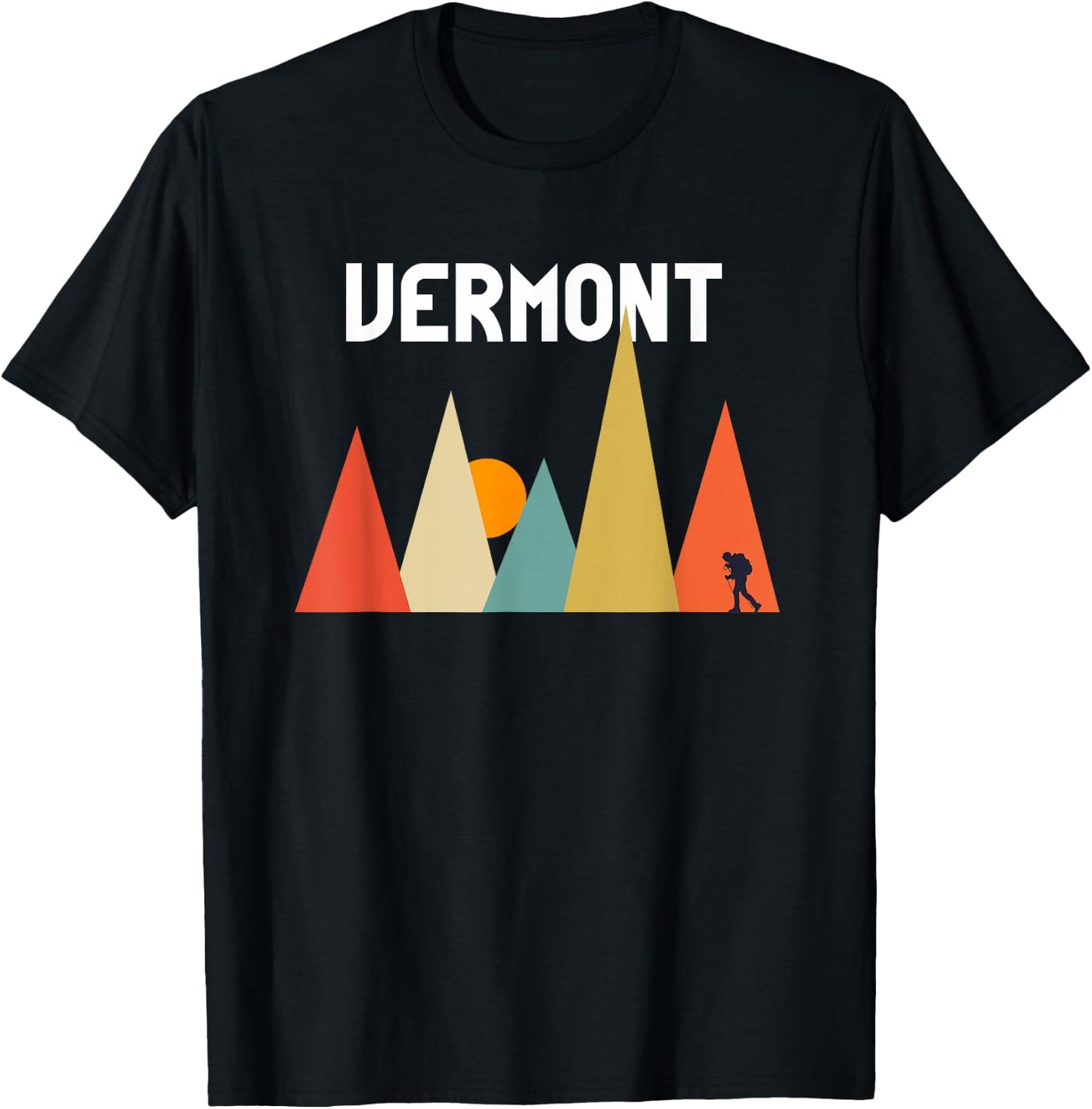 Vermont Retro Vintage T Shirt T-Shirt - T-Shirt | Black