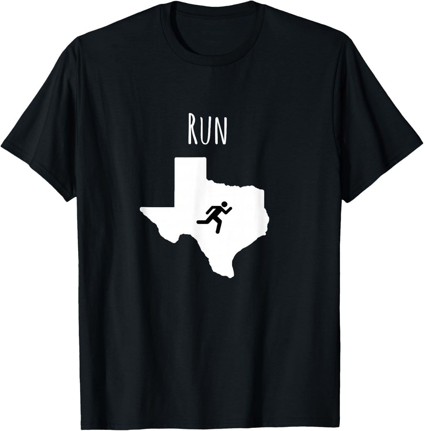 Run Texas Shirt, Runner , Texas Running T Shirt T-Shirt - T-Shirt | Black