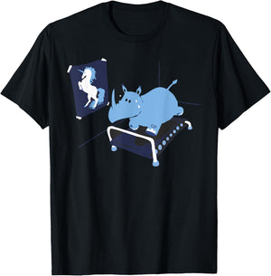 Rhino = Fat Unicorn - Popular Adult Humor T-Shirt - T-Shirt | Black