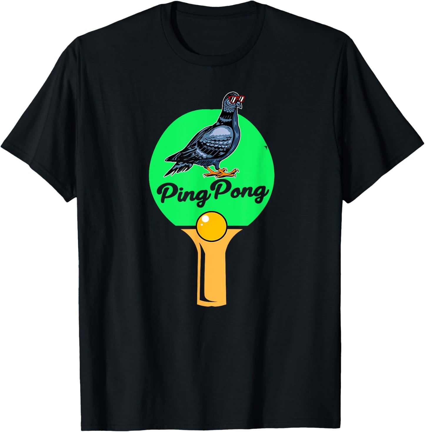 Pigeon Gifts For Pigeon Racing Men Women Kids Pigeon Ping Pong Black -Adults Small Classic Fit Short Sleeve Cotton 60% Polyester 40% T-Shirt - T-Shirt | Black