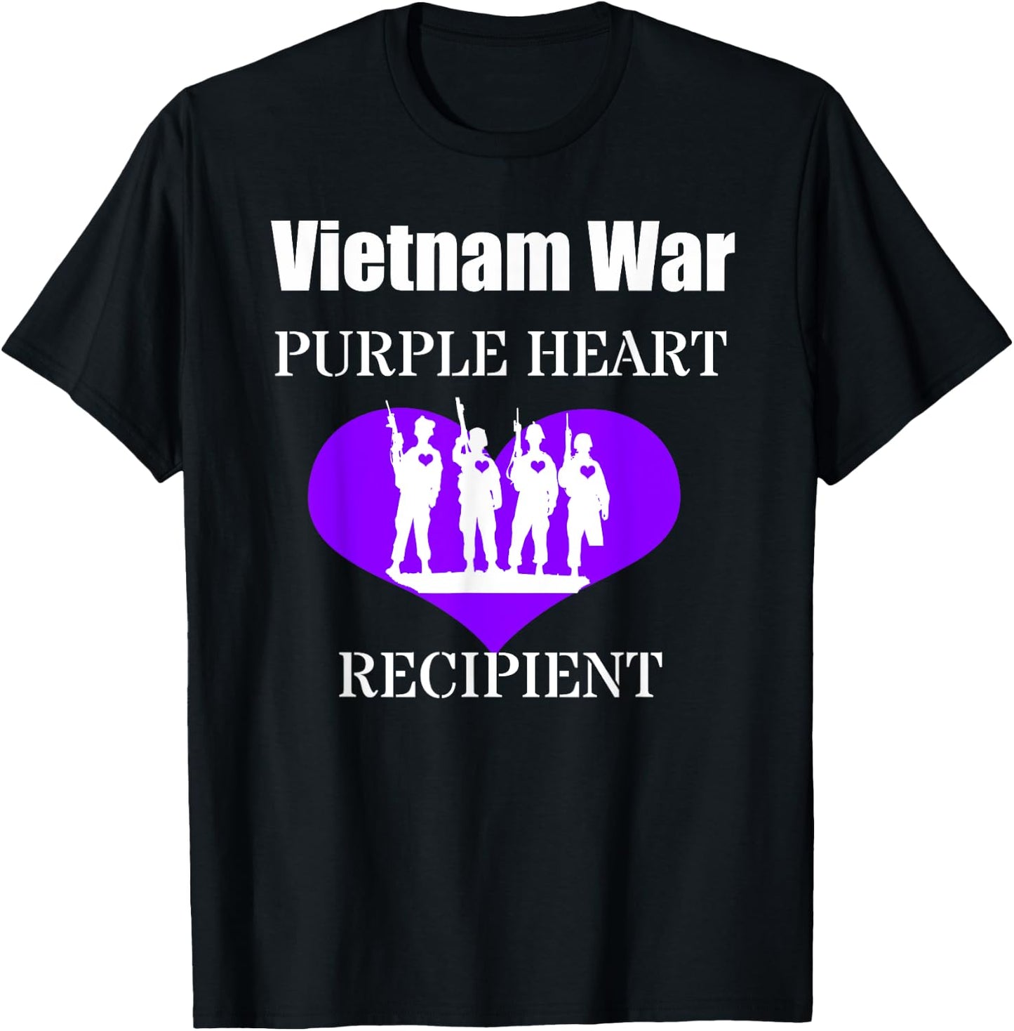Vietnam War Purple Heart Recipient Veterans Memorial Shirt T-Shirt - T-Shirt | Black