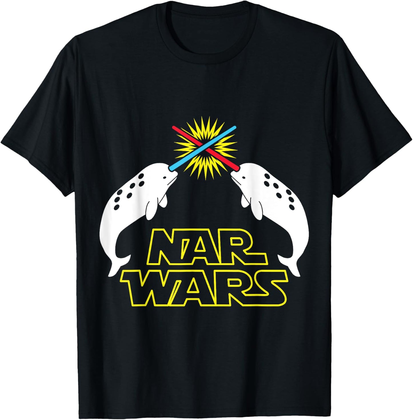 Nar Wars Funny Narwhal T-Shirt - T-Shirt | Black