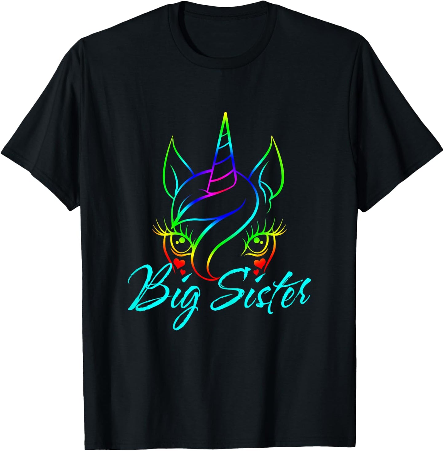 Magical Unicorn Big Sister Men Women Girls Teens T-Shirt - T-Shirt | Black