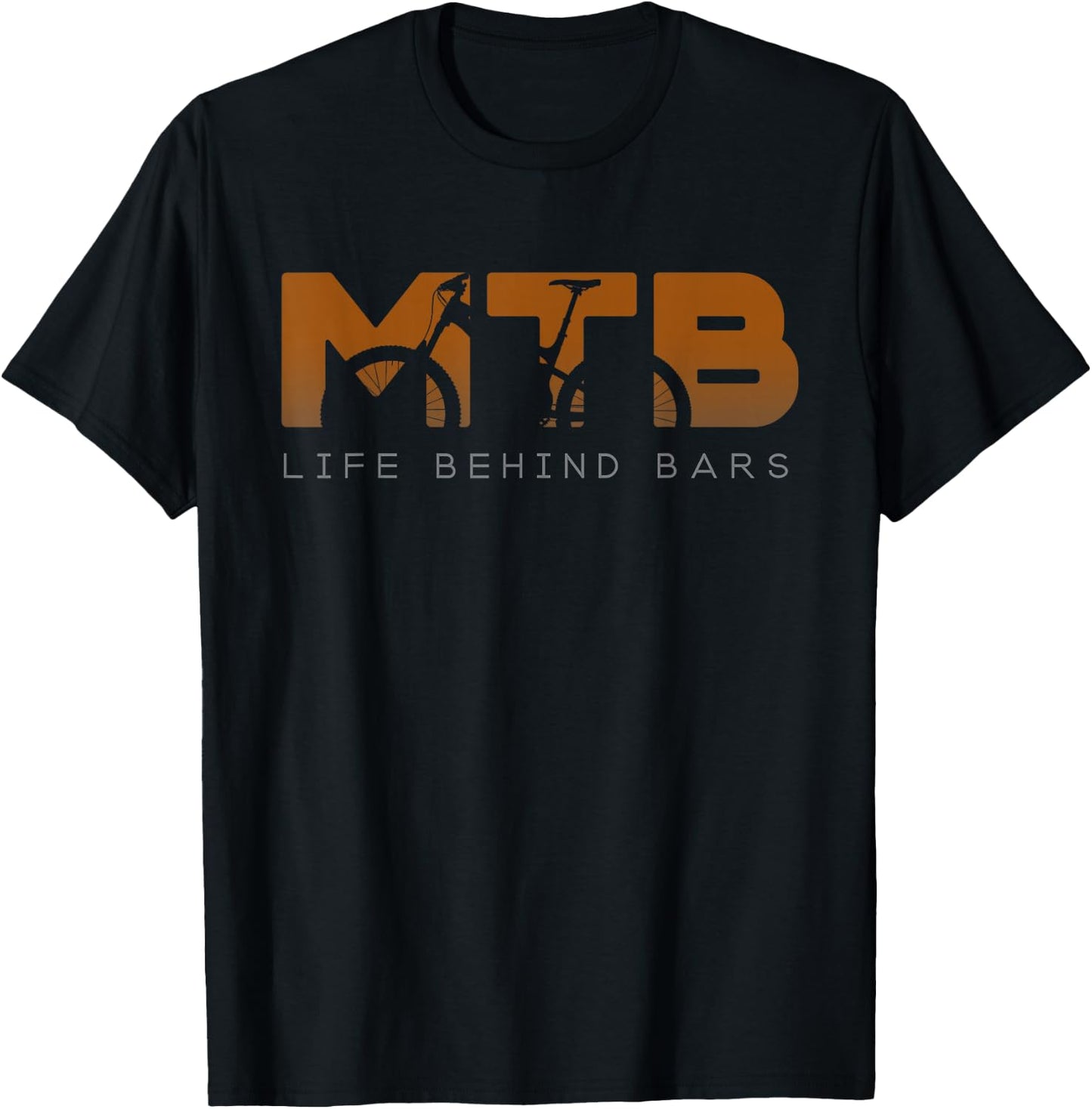 MTB Life Behind Bars Mountain Bike Shirt - Vintage MTB Shirt T-Shirt - T-Shirt | Black