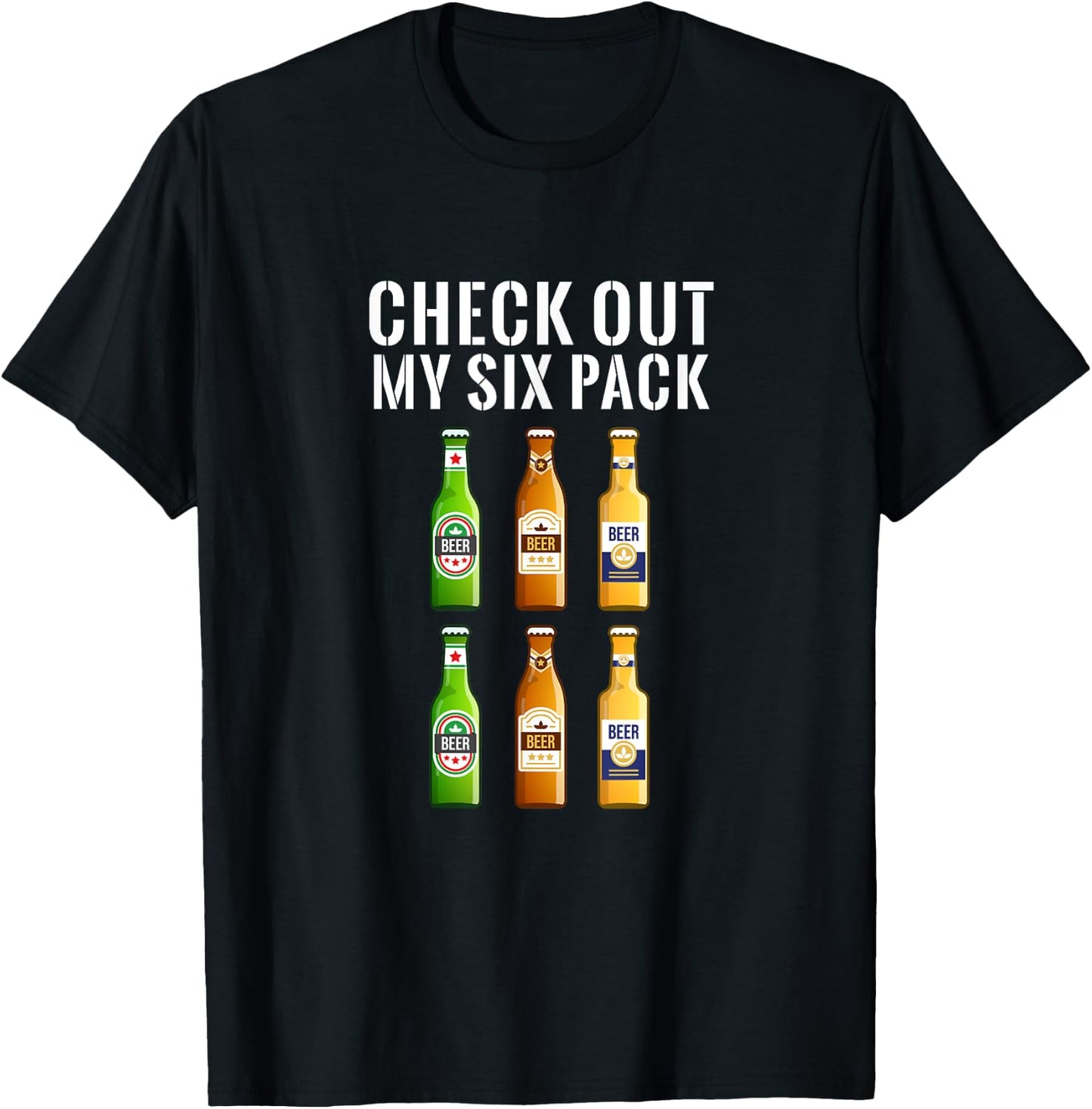Check Out My Six Pack Beer - Funny Gym T-Shirt - T-Shirt | Black