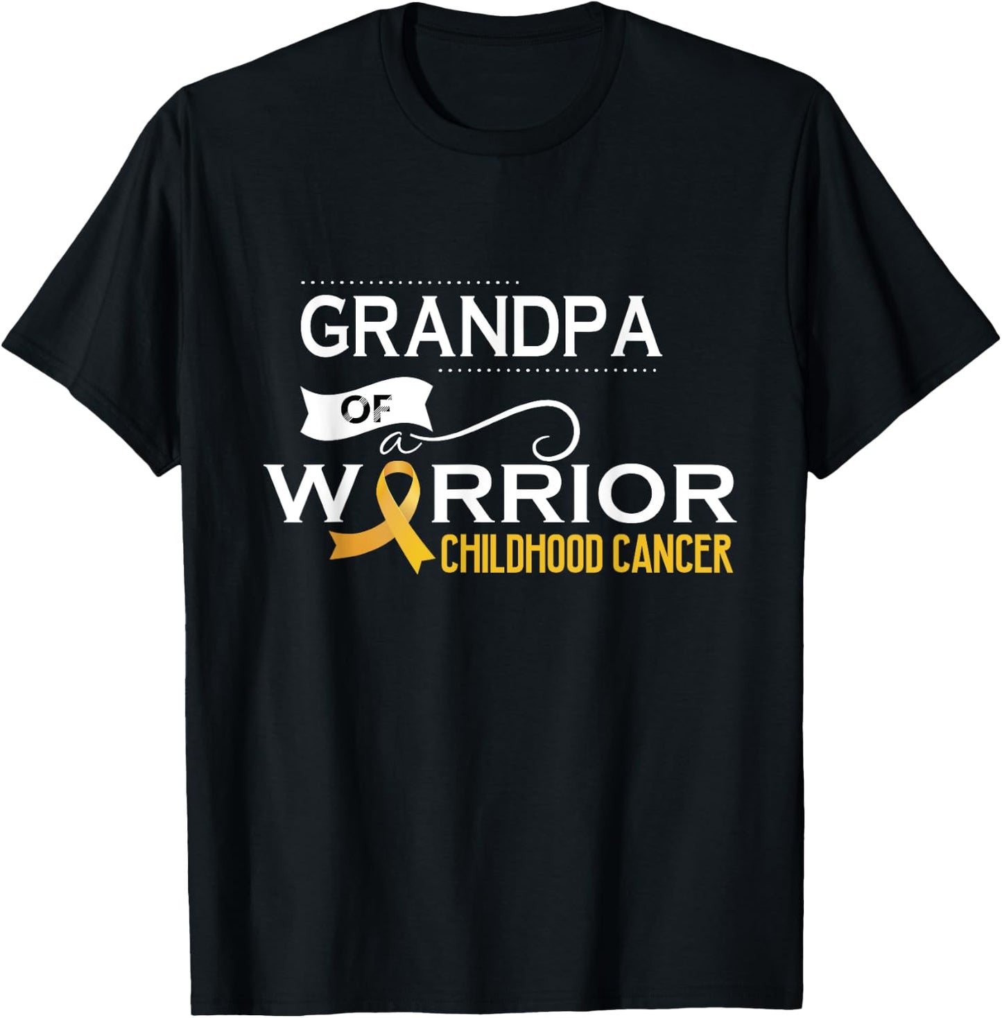 Childhood cancer awareness Grandpa of a warrior T-Shirt - T-Shirt | Black