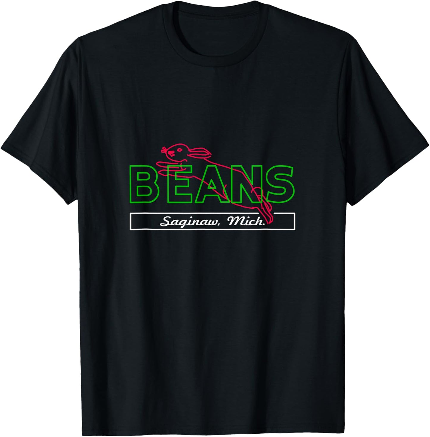Beans Bunny Saginaw Michigan Nostalgia T-Shirt - T-Shirt | Black