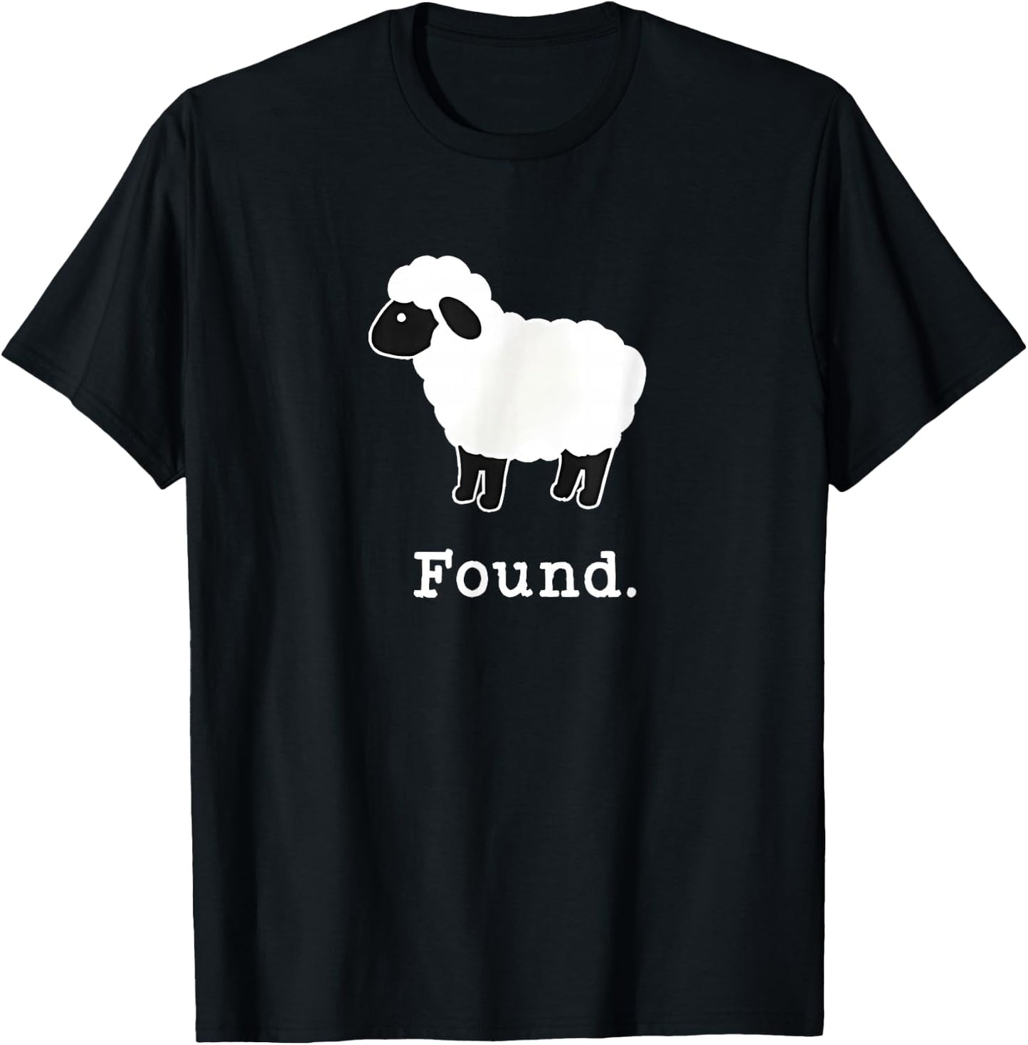 Found Minimalist Sheep Christian Psalm 23 Lamb Christian T-Shirt - T-Shirt | Black