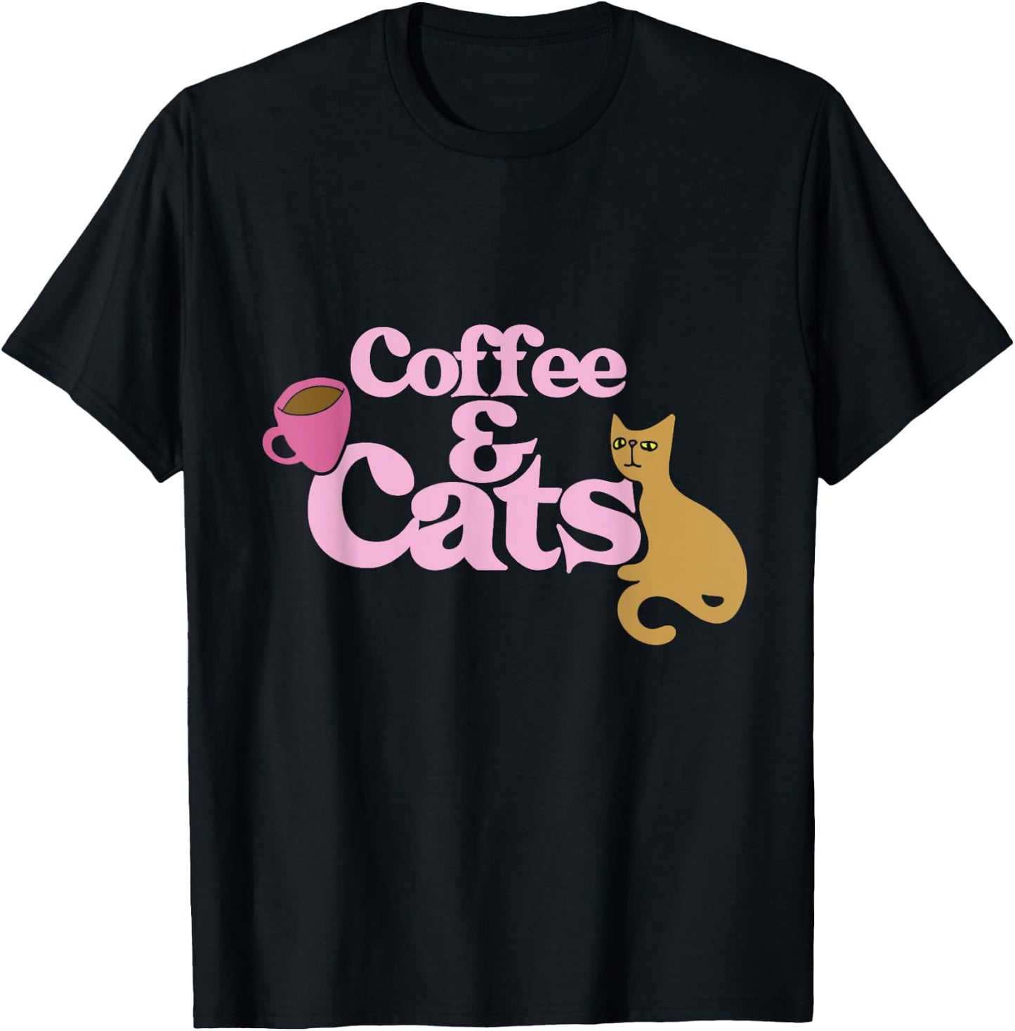 Coffee and Cats shirt cat lovers I love coffee Men Women Girls Kids T-Shirt - T-Shirt | Black