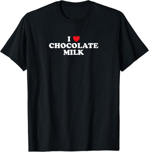 I Love Chocolate Milk Heart Yummy Drink Shirt T-Shirt - T-Shirt | Black