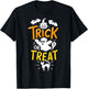 Happy Halloween Shirt Trick Or Treat Party Ghost Bat T-Shirt - T-Shirt | Black