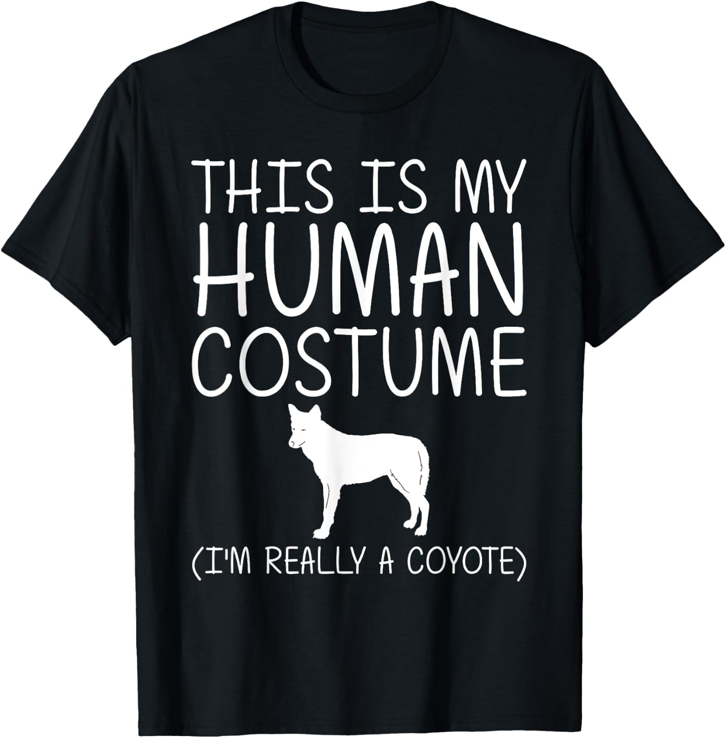 Coyote Easy Halloween Human Costume Wolf Pup Canine DIY Gift T-Shirt - T-Shirt | Black
