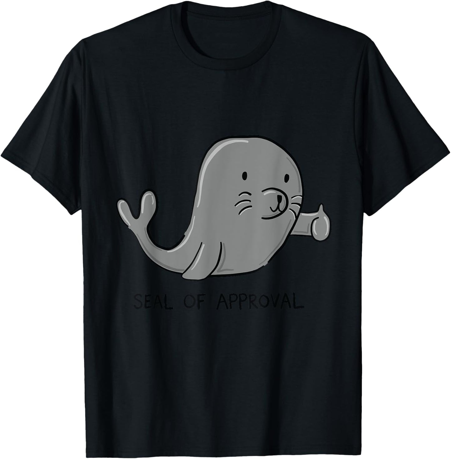 Seal of Approval Funny Seal With Thumbs Up T Shirt T-Shirt - T-Shirt | Black