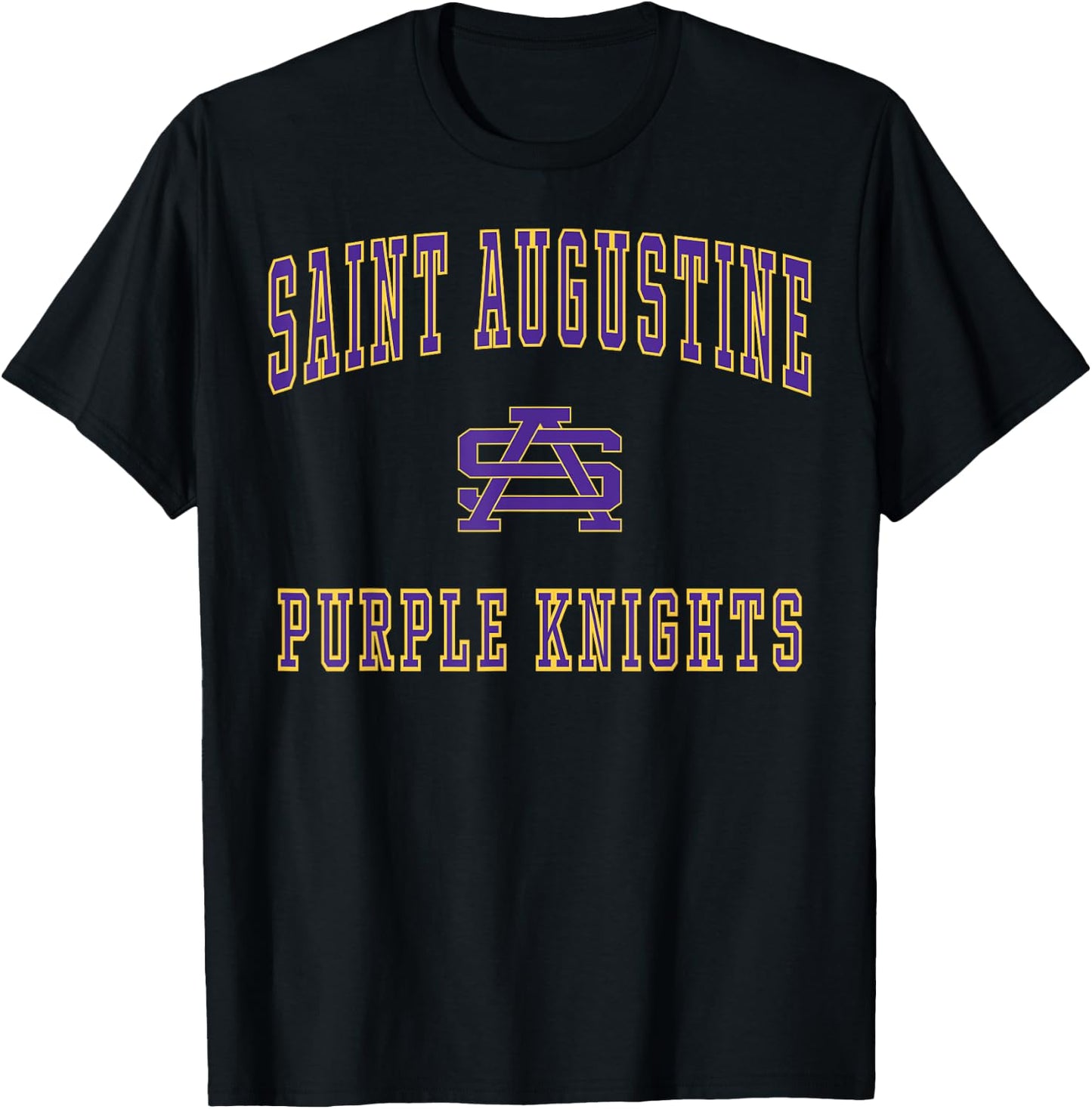St. Augustine High School Purple Knights C1 T-Shirt - T-Shirt | Black