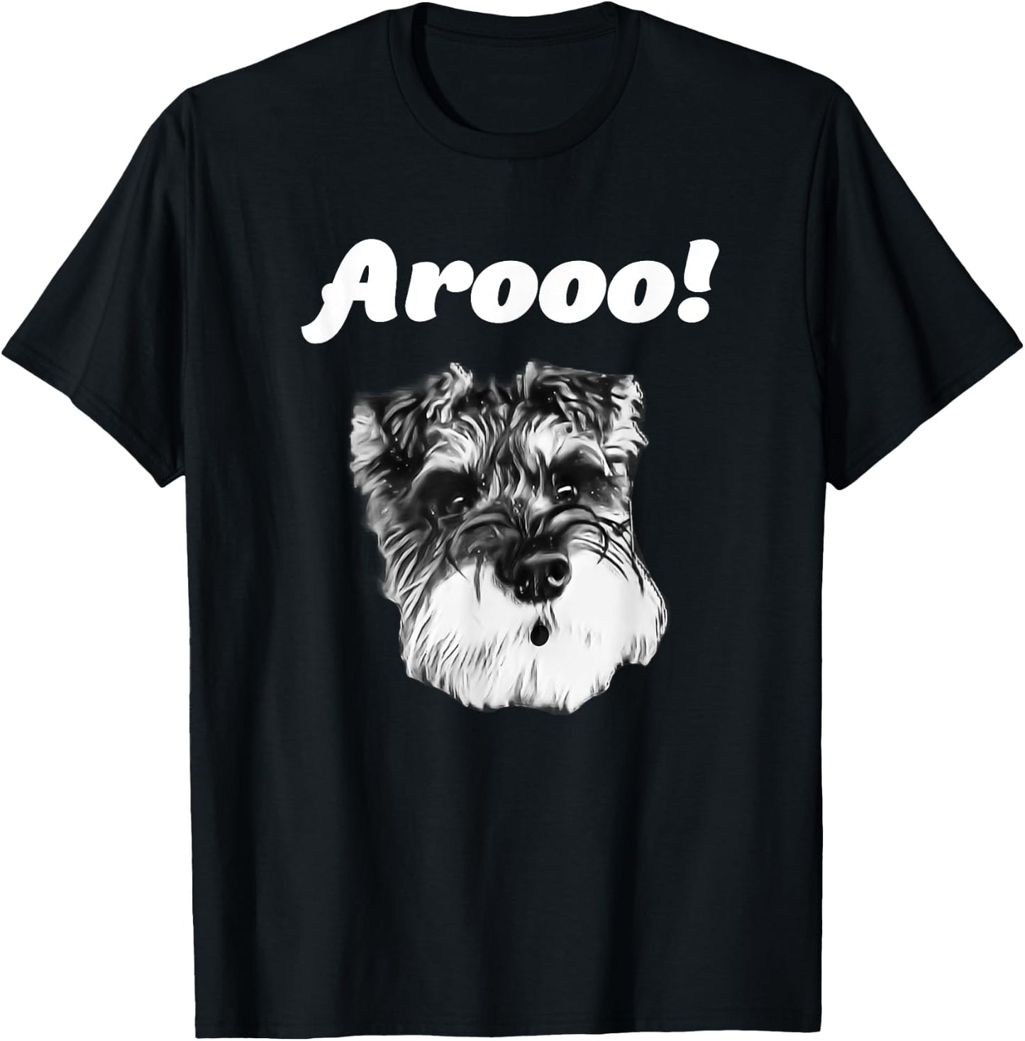 Schnauzer Arooo Barking T Shirt T-Shirt - T-Shirt | Black