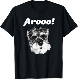 Schnauzer Arooo Barking T Shirt T-Shirt - T-Shirt | Black