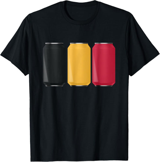 Patriotic Beer Cans Belgium Flag T-Shirt - T-Shirt | Black