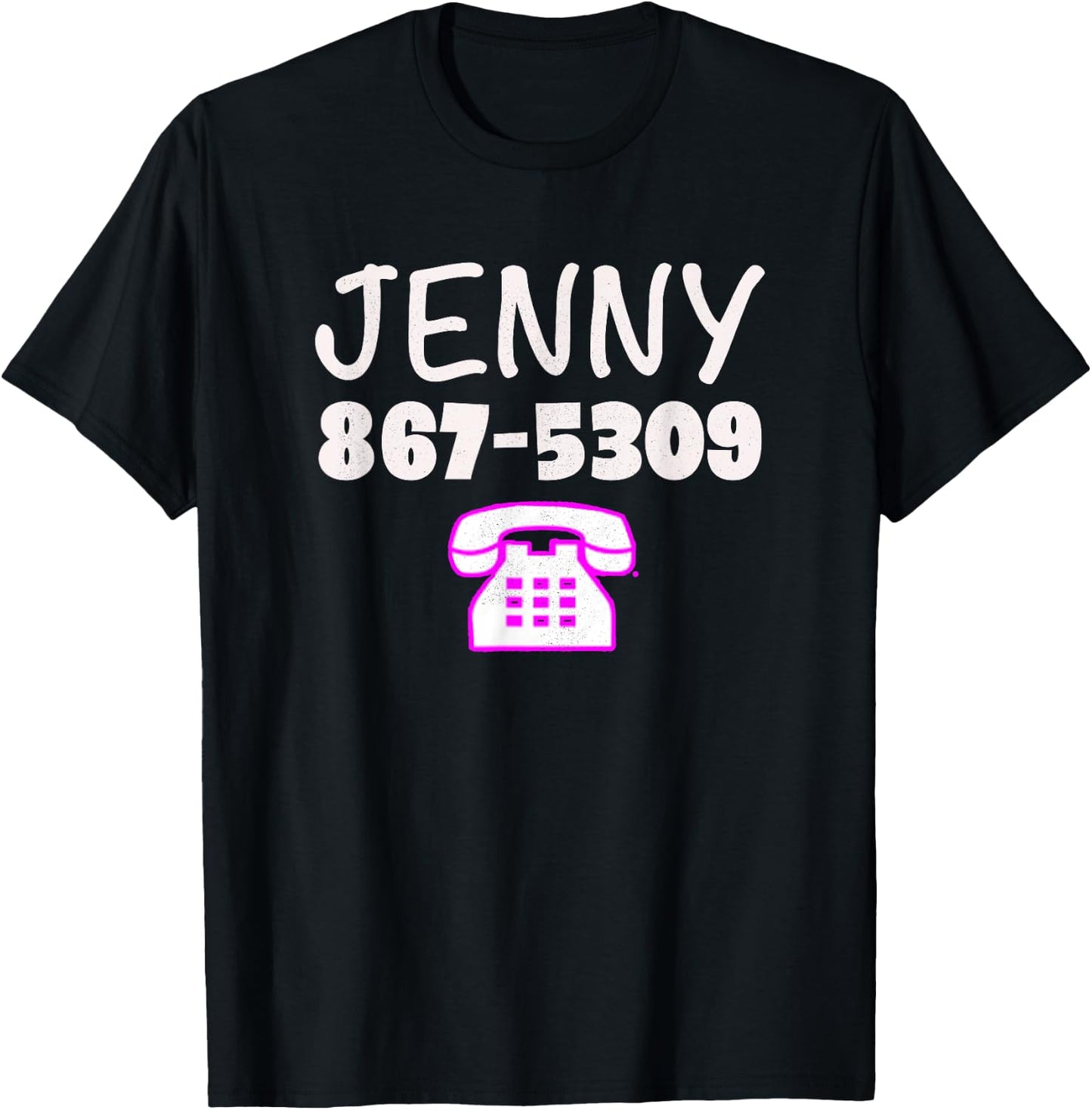 Jenny Call Me 867-5309 Retro Phone Funny Gift T-Shirt - T-Shirt | Black