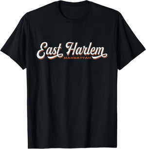East Harlem New York | Cool Retro Manhattan NYC T-Shirt - T-Shirt | Black