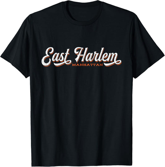 East Harlem New York | Cool Retro Manhattan NYC T-Shirt - T-Shirt | Black