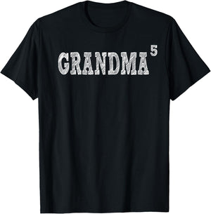Grandma5, Five Grandkids, Grandmother of 5 T-Shirt - T-Shirt | Black
