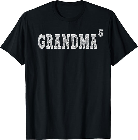 Grandma5, Five Grandkids, Grandmother of 5 T-Shirt - T-Shirt | Black