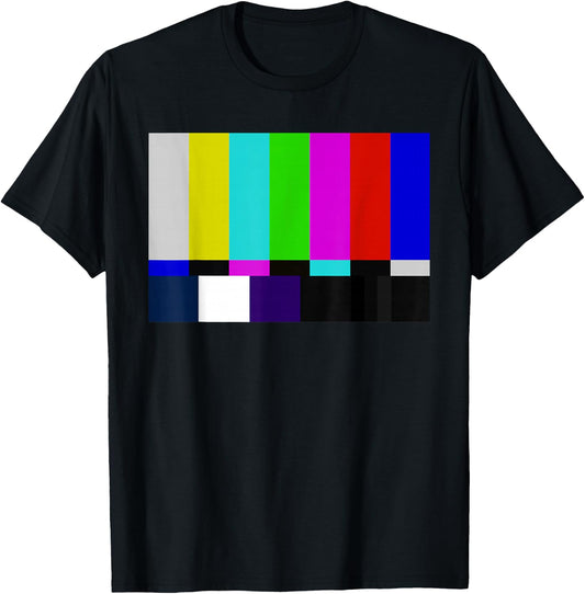 Color Bars TV Test Pattern T Shirt - Television Color Broadc T-Shirt - T-Shirt | Black