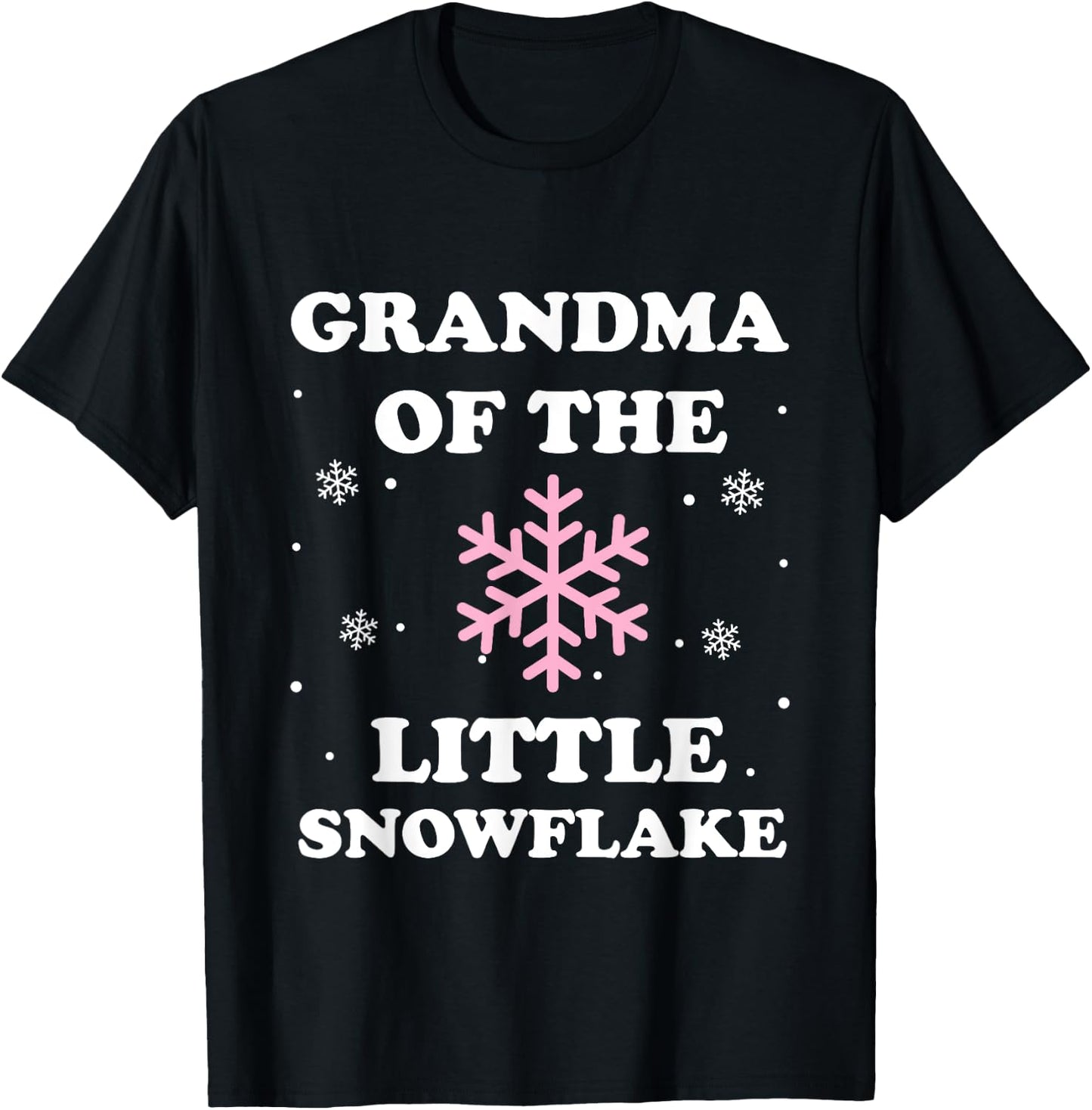 Grandma of the Little Snowflake Christmas Baby Shower Girl T-Shirt - T-Shirt | Black