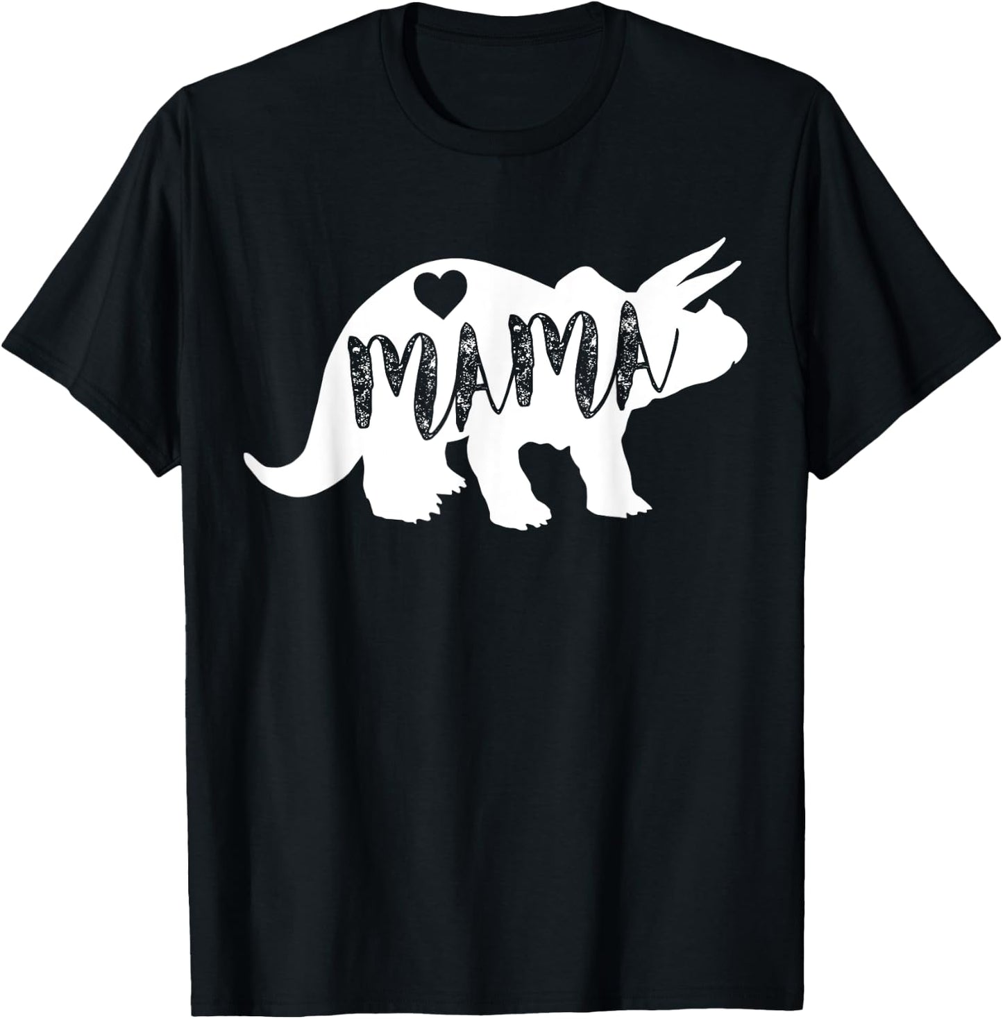 Mama Triceratops Dinosaur Funny Gift Mother Day T-Shirt - T-Shirt | Black