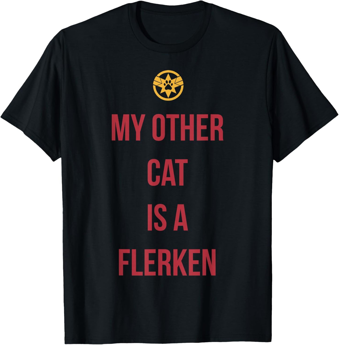 Captain Marvel My Other Cat Is A Flerken Bold Logo T-Shirt - T-Shirt | Black