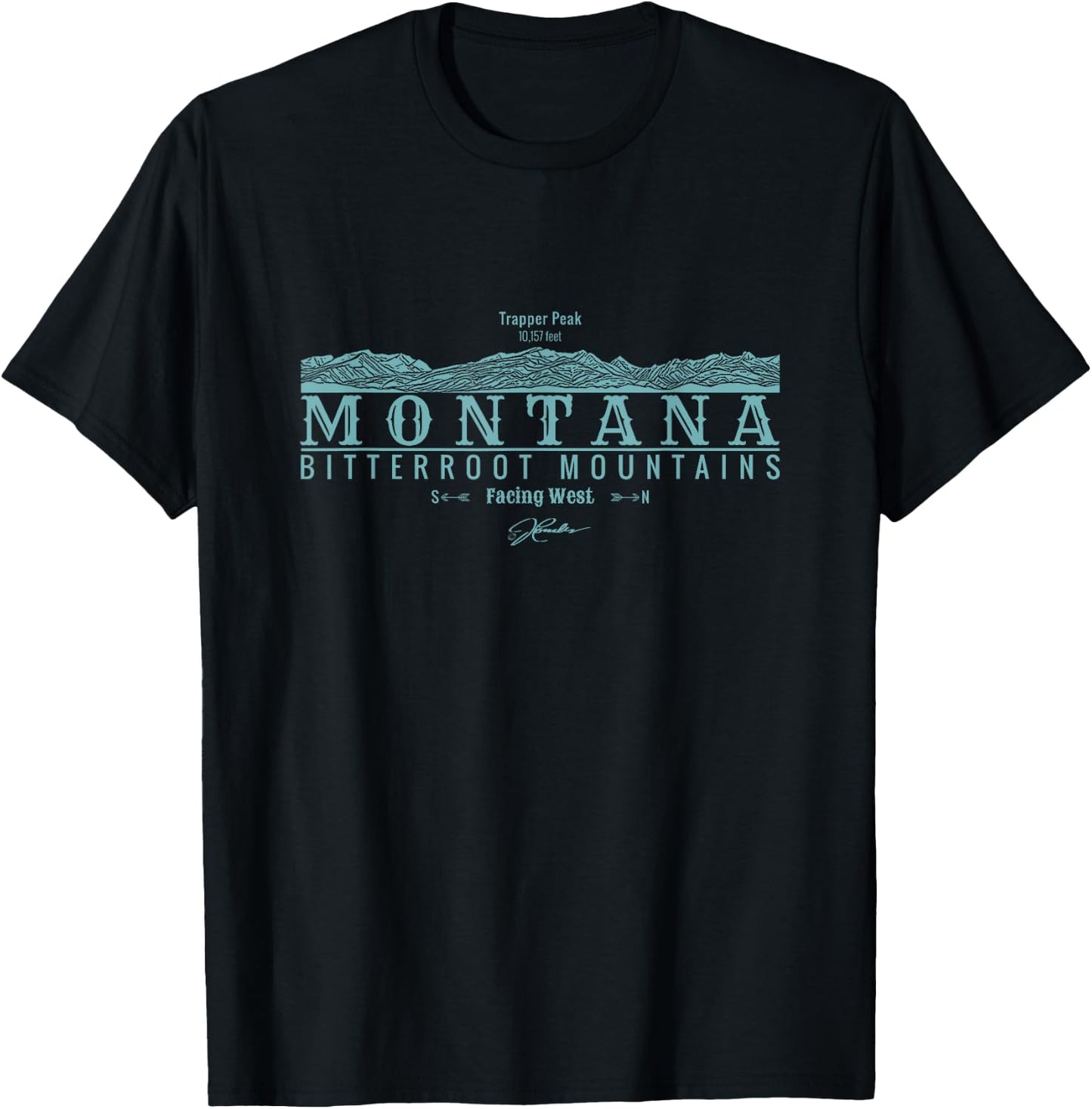 JCombs: Montana, Bitterroot Mtns, Trapper Peak T-Shirt - T-Shirt | Black