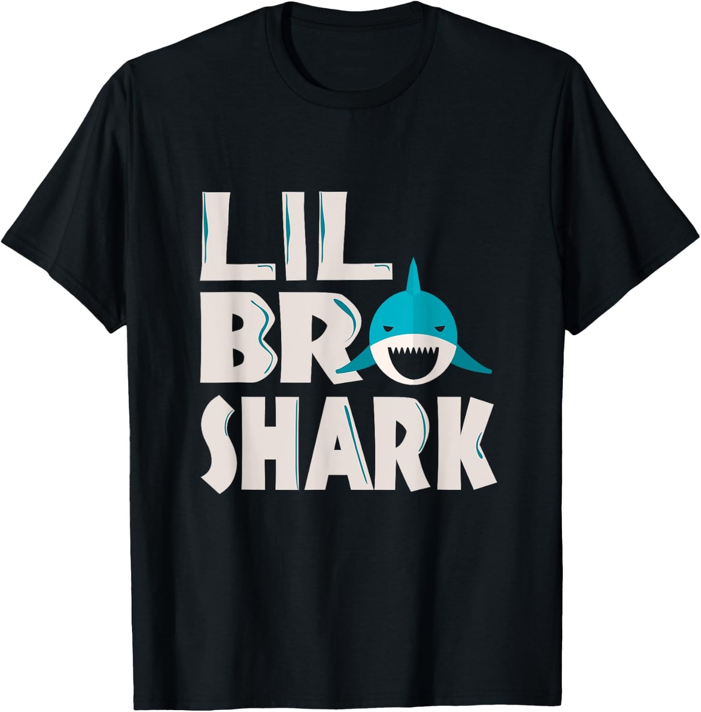 Funny Lil Bro Shark Funny Sibling Quote Meme Saying T-Shirt - T-Shirt | Black