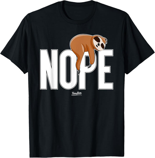 Men Nope Sloth T-Shirt - T-Shirt | Black