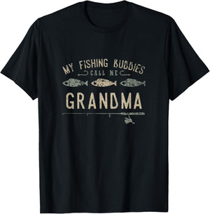 My Fishing Buddies Call Me Grandma Shirt, Cute Mother's Day T-Shirt - T-Shirt | Black