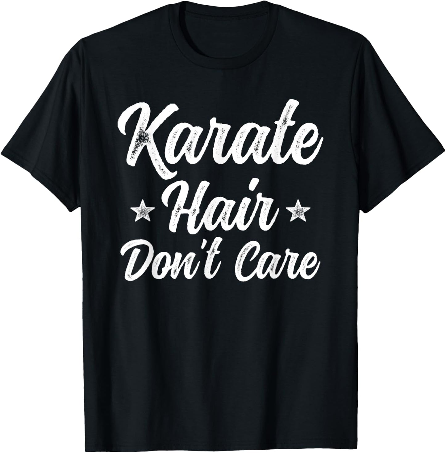 Vintage Karate Hair Don't Care Funny Martial Arts Gift T-Shirt - T-Shirt | Black