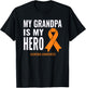 Leukemia Cancer Support - My Grandpa is My Hero Shirt T-Shirt - T-Shirt | Black