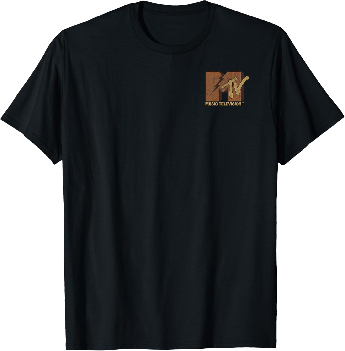 MTV Lightning Bolt Music Television Pocket Logo T-Shirt - T-Shirt | Black