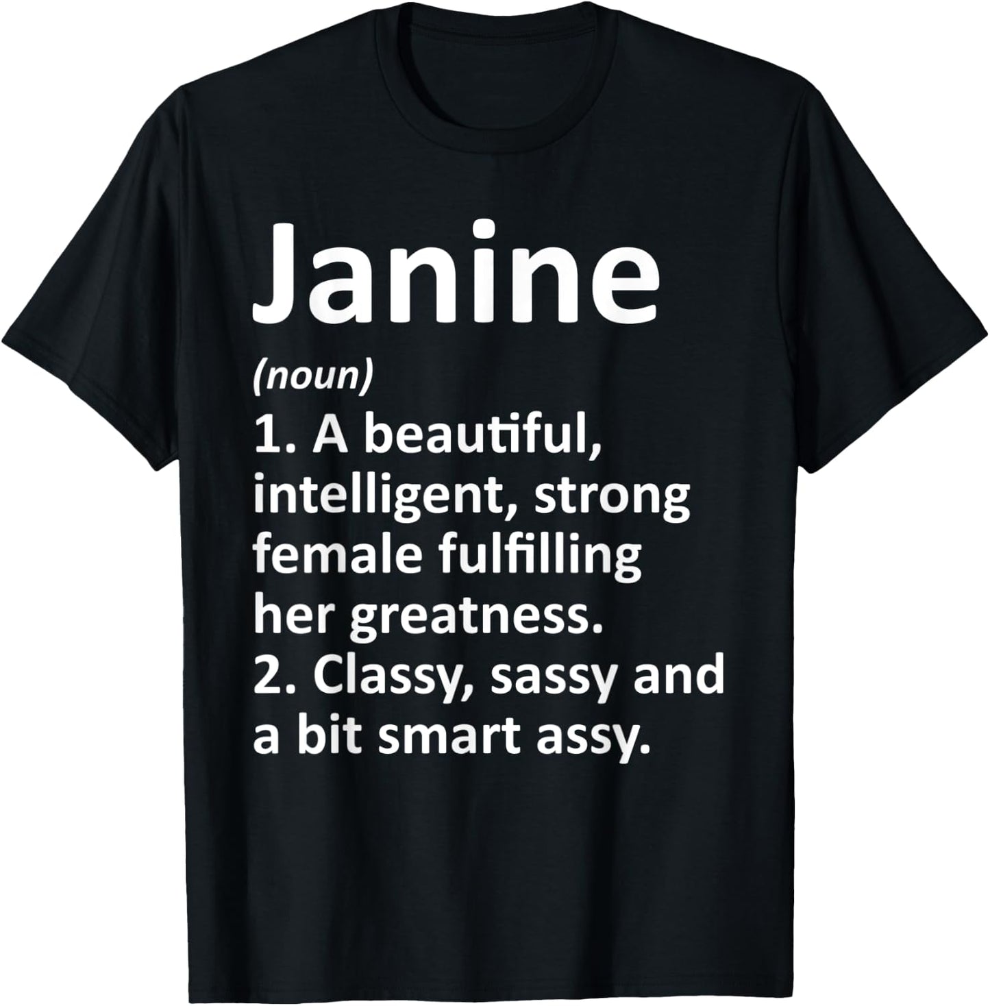 JANINE Definition Personalized Name Funny Christmas Gift T-Shirt - T-Shirt | Black