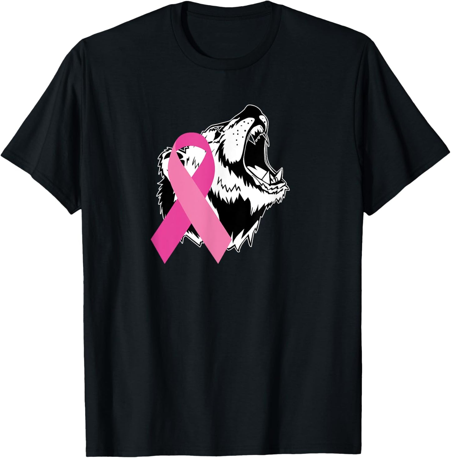 Bear Pink Breast Cancer Awareness T-Shirt - T-Shirt | Black