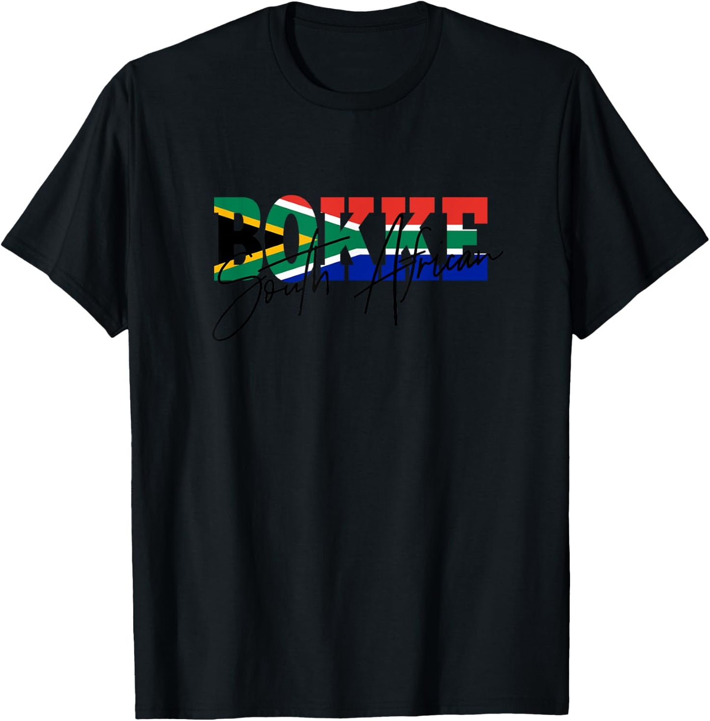 Bokke South African Pride Flag T-Shirt - T-Shirt | Black