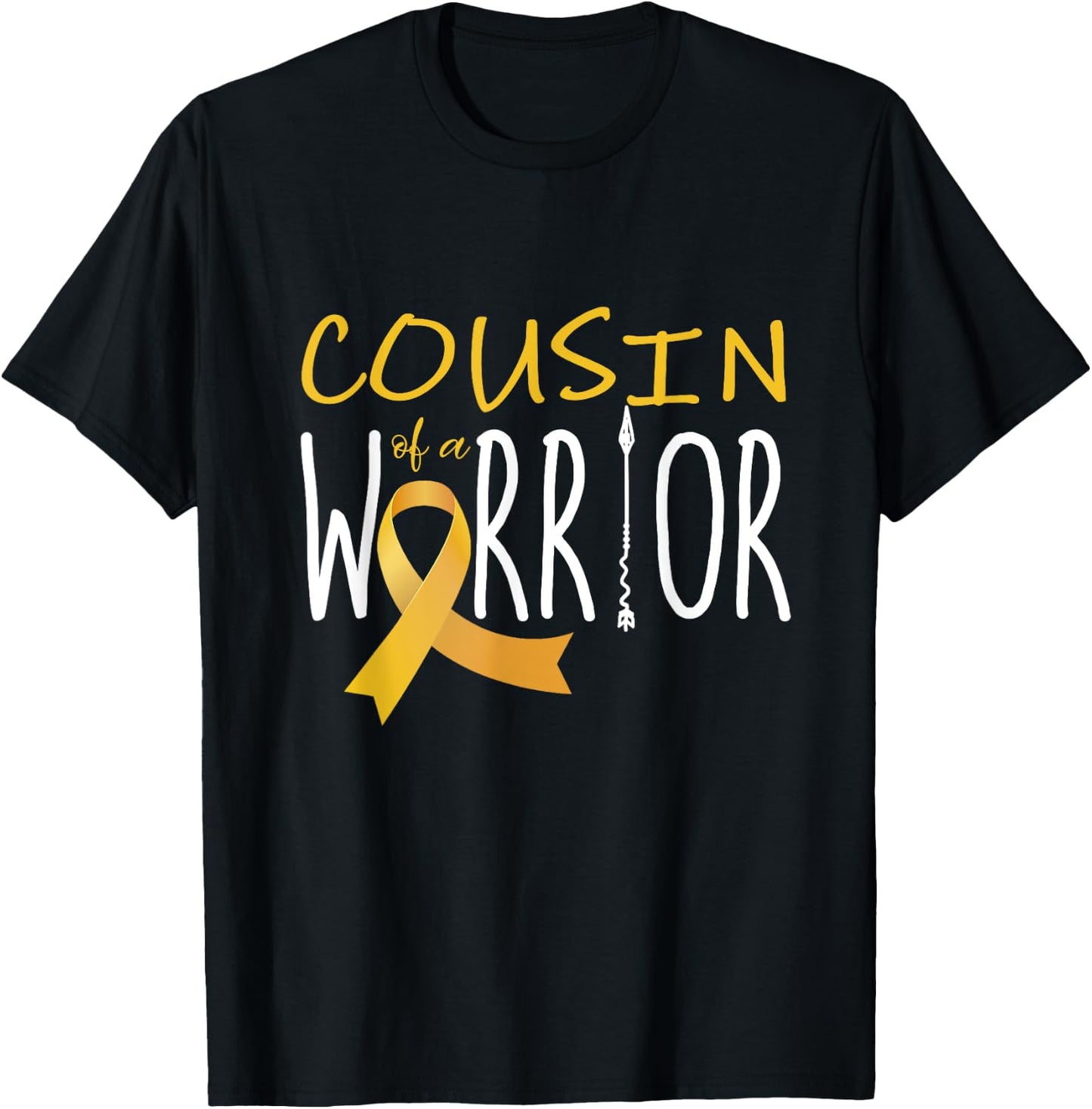 Childhood cancer awareness Cousin of a warrior T-Shirt - T-Shirt | Black