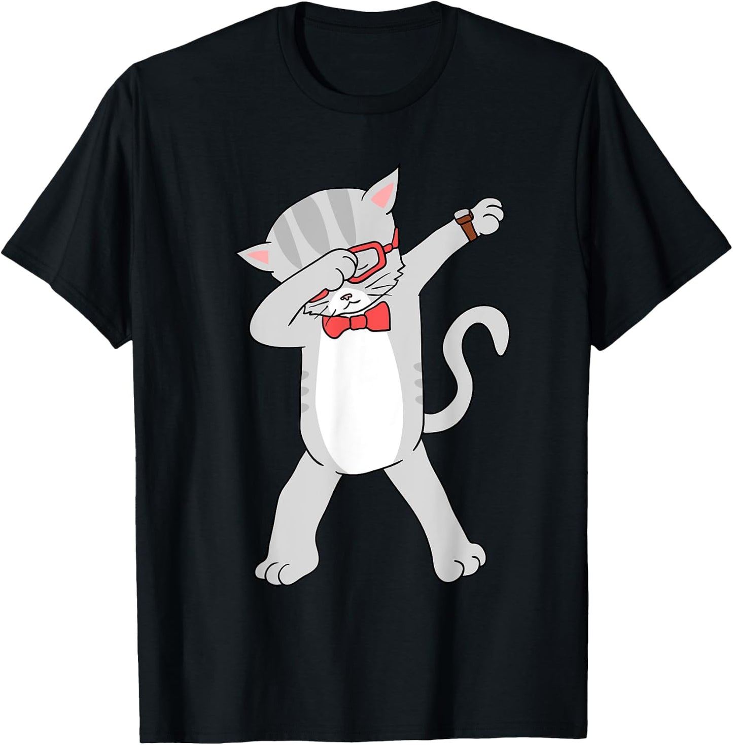Dabbing Cat Funny Dab Gift Cat Men Women Girls Kids T-Shirt - T-Shirt | Black