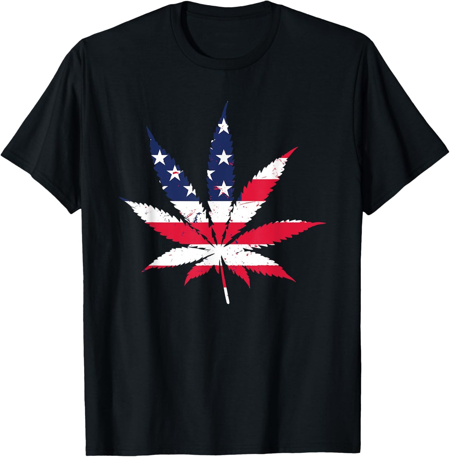 Cannabis USA Graphic T Shirt Marijuana Weed America T-Shirt - T-Shirt | Black